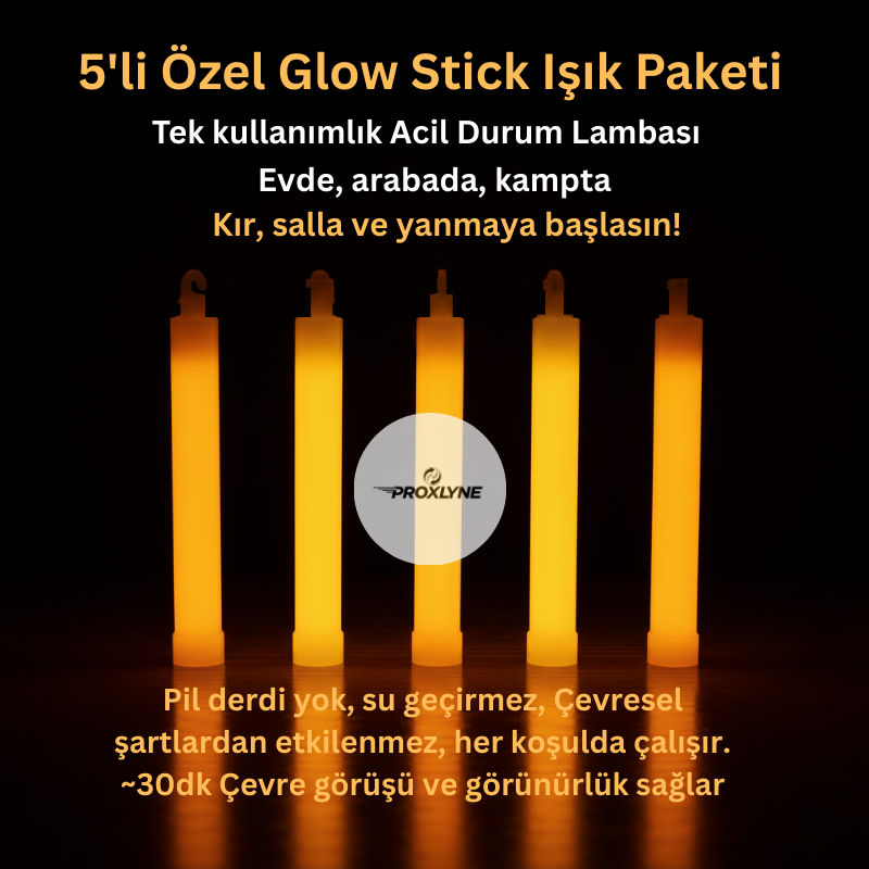 5'li Glow Stick Işık Paketi