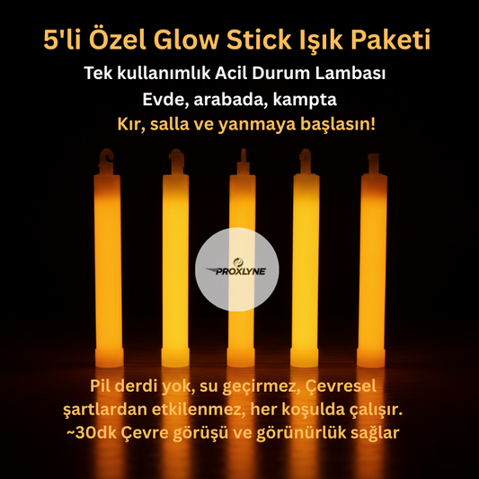 5'li Glow Stick Işık Paketi